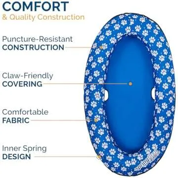 SwimWays Paddle Paws Spring Float Dog Raft, Large (65 lbs. and Up), Blue
