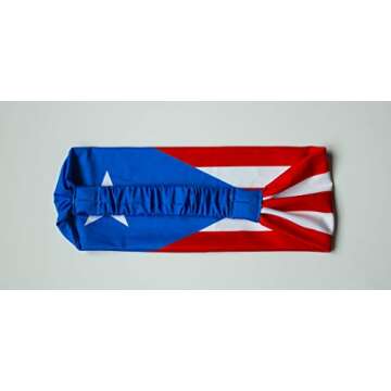 Flag-Themed Headband. Perfect for Yoga Outdoor Activities, Workout Travel Designer Style & Quality (Puerto Rico)