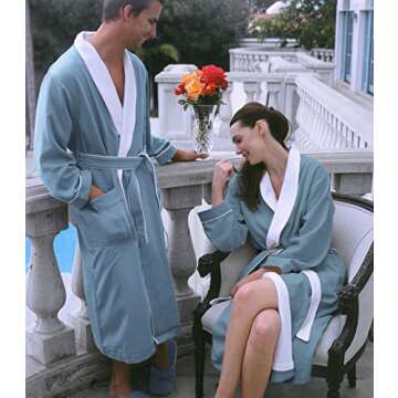 Plush Necessities Luxury Spa Robe - Microfiber with Cotton Terry Lining