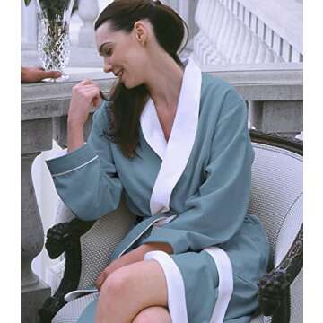 Plush Necessities Luxury Spa Robe - Microfiber with Cotton Terry Lining