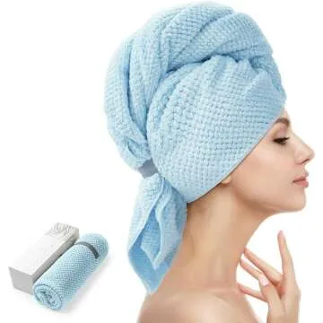 YFONG Large Microfiber Hair Towel Wrap for Fast Drying
