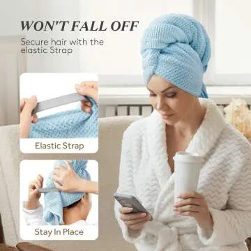 YFONG Microfiber Hair Towel Wrap for Quick Drying