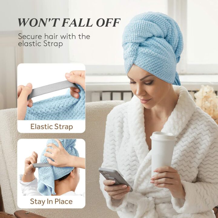 YFONG Microfiber Hair Towel Wrap for Quick Drying