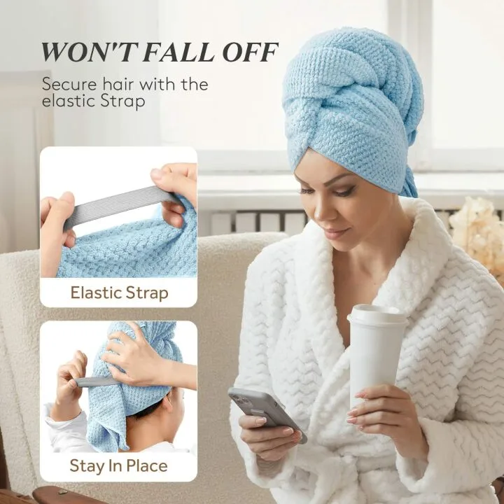 YFONG Microfiber Hair Towel Wrap for Quick Drying