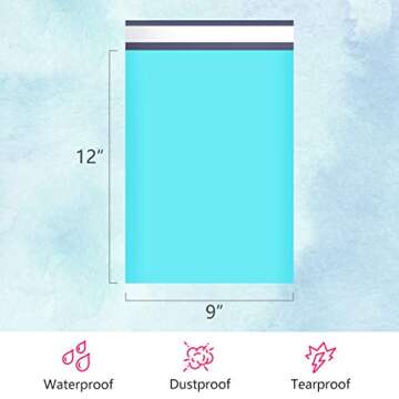 UCGOU Poly Mailers 9x12 Inch Teal 200 Pack Shipping Bags #3 Strong Mailing Envelopes Boutique Packag...