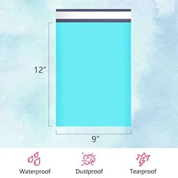 UCGOU Poly Mailers 9x12 Inch Teal 200 Pack Shipping Bags #3 Strong Mailing Envelopes Boutique Packag...