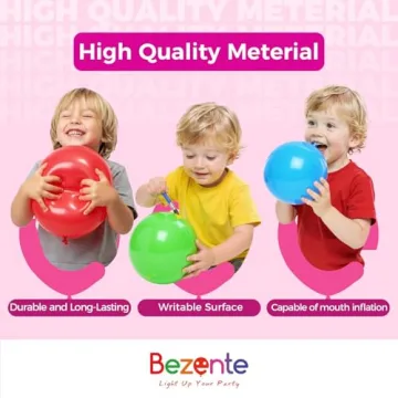 Bezente Rainbow Latex Balloons - 100 Pack for Celebrations