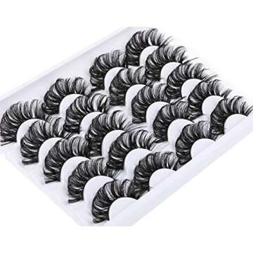 Zanlufly Mink Russian Strips - Fluffy D-Curl Eyelashes