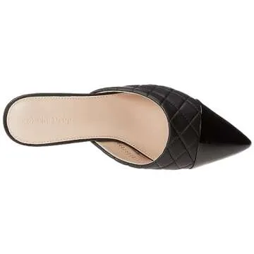 The Drop Women's Paulina Pointed Toe Two-tone Mule, Black Quilted, 11