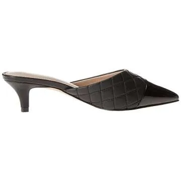 The Drop Women's Paulina Pointed Toe Two-tone Mule, Black Quilted, 11