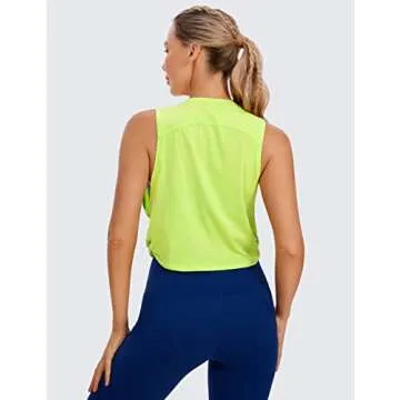 CRZ YOGA Pima Cotton Cropped Workout Tank Tops for Women - Sleeveless Sports Athletic Yoga Running G...