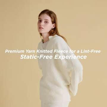 Bedsure Women's Cozy Sweater Lounge Pajama Set Cream