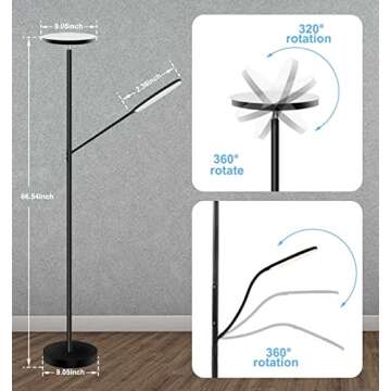 KS KINGSTAR Corner Floor Lamp & Reading lamp RGB Color Changing Dimmable Tall Lamps Modern LED Lights with Smart APP & Remote Control for Bedroom, Living Room, Gaming Room Office