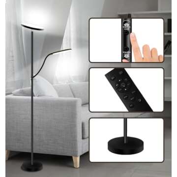 KS KINGSTAR Corner Floor Lamp & Reading lamp RGB Color Changing Dimmable Tall Lamps Modern LED Lights with Smart APP & Remote Control for Bedroom, Living Room, Gaming Room Office