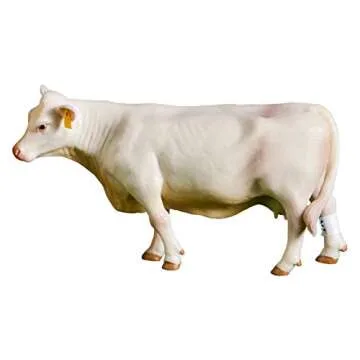 Little Buster Toys Charolais Family Set - Realistic Cow, Bull, and Calf