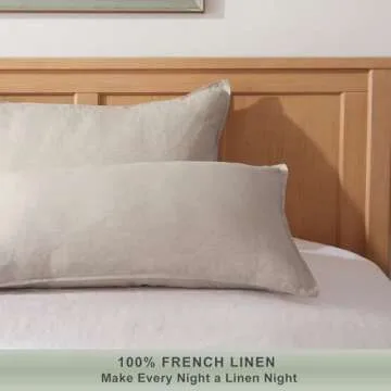 TOSMO 100% Linen Pillowcase King Size, Set of 2, Stone Washed Pillowcases Envelope Closure, Soft and...