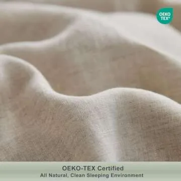 TOSMO 100% Linen Pillowcase King Size, Set of 2, Stone Washed Pillowcases Envelope Closure, Soft and Durable Pillow Cases, 20" X 40", Natural Linen