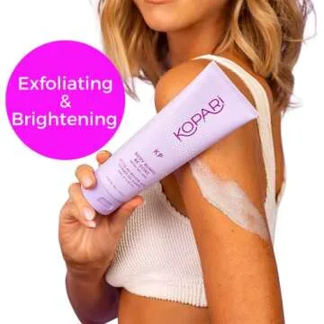 Kopari KP Scrub Full Size and Travel Size Set | Body Bumps Be Gone Scrub with 10% AHA, to Smooth Skin, Reduce Bumps, Decongest Pores, Clarifying, Gently Exfoliate & Wash | 8.45 fl oz and 2 fl oz