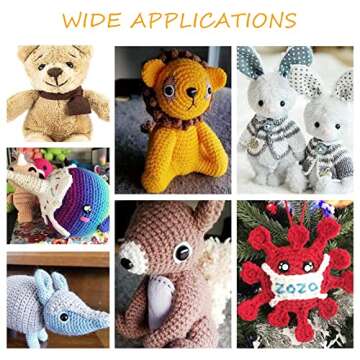 PH PandaHall 324pcs Safety Eyes, 15 Styles Kawaii Craft Eyes Round Plastic Craft Eyes Black Stuffed ...