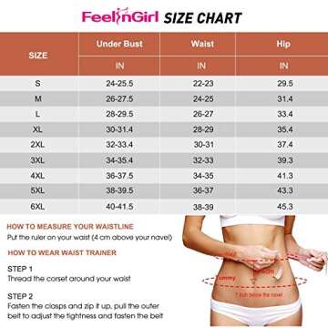 FeelinGirl Womens Neoprene Waist Trainer Corset for Body Shaper XXL Blue
