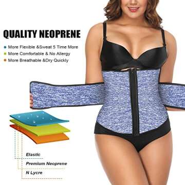 FeelinGirl Womens Neoprene Waist Trainer Corset for Body Shaper XXL Blue