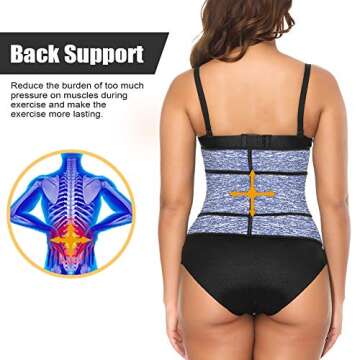 FeelinGirl Womens Neoprene Waist Trainer Corset for Body Shaper XXL Blue