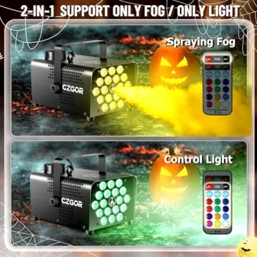 LED Fog Machine with 18 Colors & Remote Control