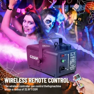 LED Fog Machine with 18 Colors & Remote Control