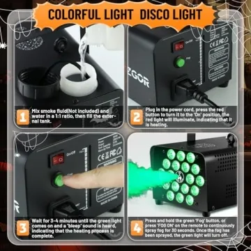 LED Fog Machine with 18 Colors & Remote Control