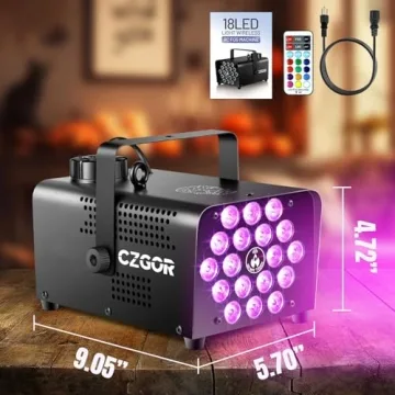 LED Fog Machine with 18 Colors & Remote Control