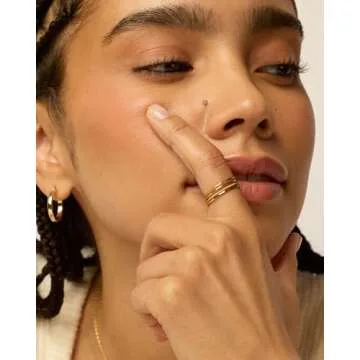 PAVOI 14K Gold Plated Four Pieces Thin Rings Set for Women | 4 Dainty Stacking Rings Pack | Minimali...