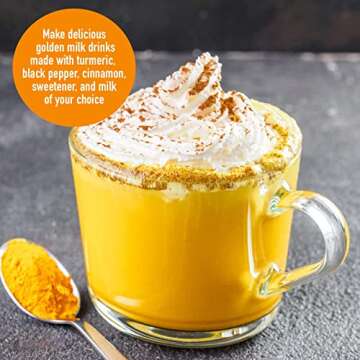 HQOExpress - USDA Certified Organic - Non GMO - Ground Turmeric Spice Powder Seasoning For Cooking - Sustainably Grown - Kosher - 21 oz. Chef Jar