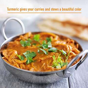 HQOExpress - USDA Certified Organic - Non GMO - Ground Turmeric Spice Powder Seasoning For Cooking - Sustainably Grown - Kosher - 21 oz. Chef Jar