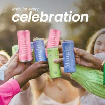 Mingle Mocktails Variety Pack, Canned Non-Alcoholic Drinks, Blackberry Hibiscus Bellini, Cranberry Cosmo, Key Lime Margarita, 12 fl. oz, 12 Packs