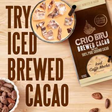 Crio Bru Brewed Cacao Maya Light Roast - Coffee Alternative Natural Healthy Drink | 100% Pure Ground Cacao Beans Brew And Enjoy Hot or Iced (24 oz)