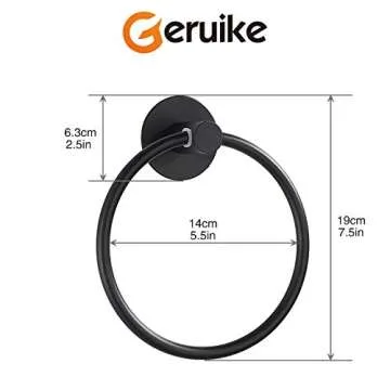 GERUIKE Adhesive Towel Ring Self Adhesive Hand Towel Ring Stainless Steel Rustproof Bathroom Towel Holder Wall Mount