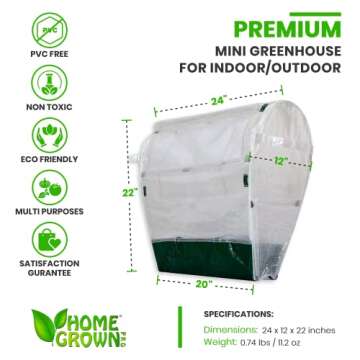 HOMEGROWN-PRO Portable Mini Indoor Greenhouse - Perfect Greenhouses for Outdoors & Indoors Gardening...