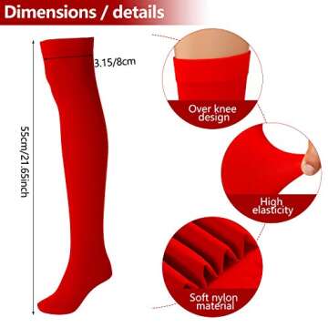 Geyoga 16 Pairs Colorful Opaque Thigh High Stockings