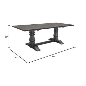 Best Master Furniture LISASGT Lisa Solid Wood Rectangular Dining Table in Rustic Smoked Gray