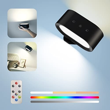 Rechargeable Wall Lights with RGB Ambient Lighting and Touch Control