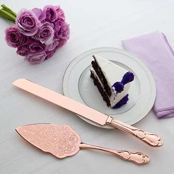 Ella Celebration Cake Knife & Server Set for Elegant Occasions