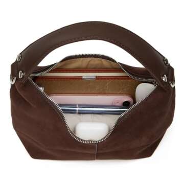 Slouchy Suede Shoulder Bags For Women Retro Crossbody Bag Tote Bag Satchel Bag Winter Work Purses Crescent Bag Handbag Fall