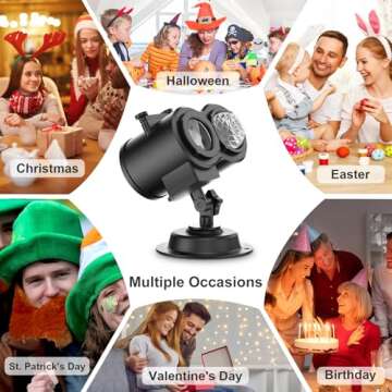 Valentine Decorations Projector Lights for Outdoor Home Indoor,15W Brighter HD 16 Patterns Christmas Projector Lights Outdoor Decorations Halloween Christmas Holiday Projectors for Outside House