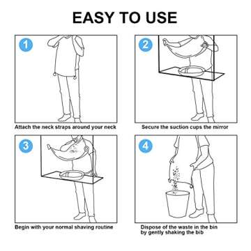 Aksice Beard Trimming Catcher Bib, Beard Hair Catcher for Men Shaving, Non-Stick Beard Apron Cape Gr...