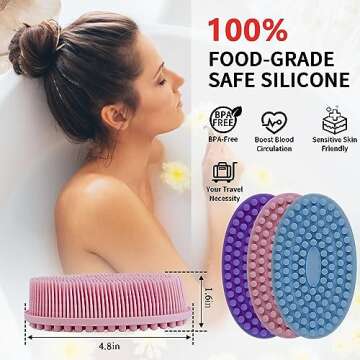 Silicone Body Scrubber, Silicone Loofah, 3 Pack, Body Wash Scrubber, Body Scrubbers for Use in Shower, Silicone Loofah Body Scrubber, Exfoliating Body Scrubber, Bathroom Accessories, Gifts for Women