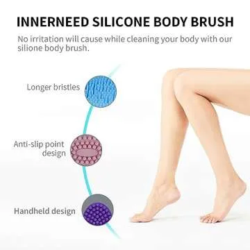 Silicone Body Scrubber, Silicone Loofah, 3 Pack, Body Wash Scrubber, Body Scrubbers for Use in Shower, Silicone Loofah Body Scrubber, Exfoliating Body Scrubber, Bathroom Accessories, Gifts for Women
