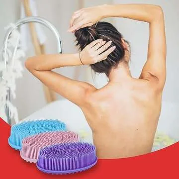 Silicone Body Scrubber, Silicone Loofah, 3 Pack, Body Wash Scrubber, Body Scrubbers for Use in Shower, Silicone Loofah Body Scrubber, Exfoliating Body Scrubber, Bathroom Accessories, Gifts for Women