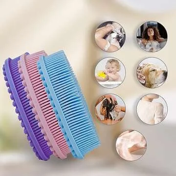 Silicone Body Scrubber, Silicone Loofah, 3 Pack, Body Wash Scrubber, Body Scrubbers for Use in Shower, Silicone Loofah Body Scrubber, Exfoliating Body Scrubber, Bathroom Accessories, Gifts for Women