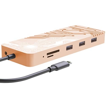 MacBook Pro Docking Station, Display Port USB C Hub, 13-in-1 Gigabits Ethernet Dock with 4K HDMI, DP, VGA, 4* USB 3.0, PD 3.0, 3.5mm Jack, Micro SD/TF Memory Card Readers for Mac OS/Windows Laptops