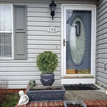 21 Inch Artificial Topiary Boxwood Ball Trees – Decorative Fake Greenery in Planter Pots for Front Porch, Indoor Walkway, Entryway Decorating, Set of 2